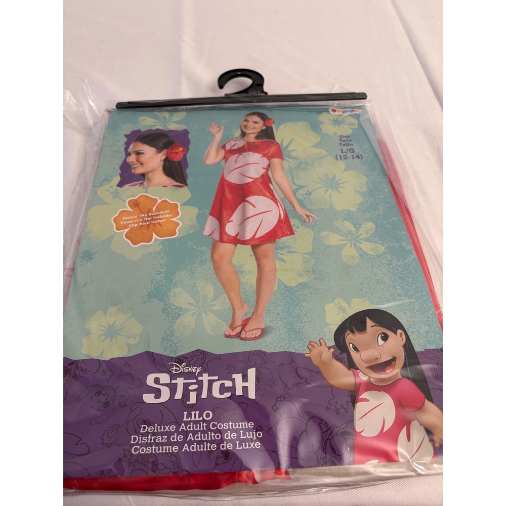 Disney lilo and stitch dress & hair slide red‎ age 12 - 14